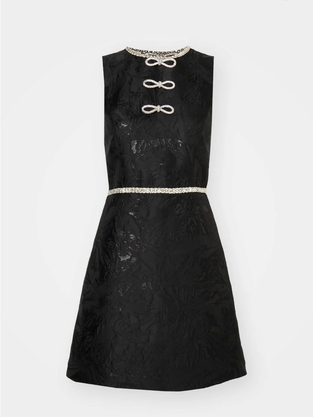 *NWT* Alice + Olivia Black Bow Sleeveless Embellished Mini Dress